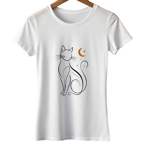 Cat's Hub unisex graphic t-shirt in white with bold cat design - VSAS Attire